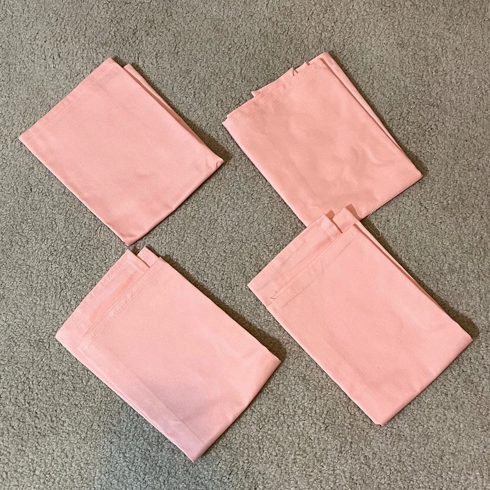 NEW set of 4 peach linen napkins 100% cotton